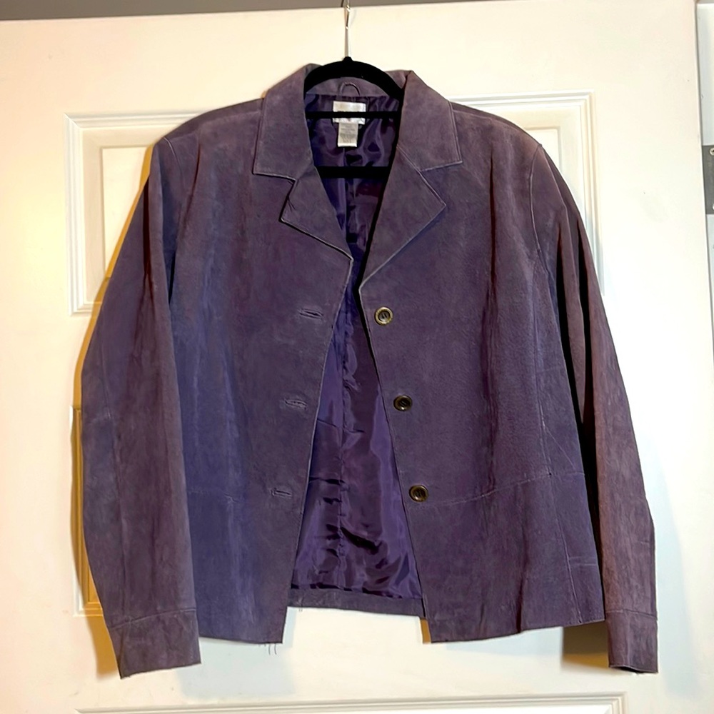 Chico’s size 2 plum suede jacket